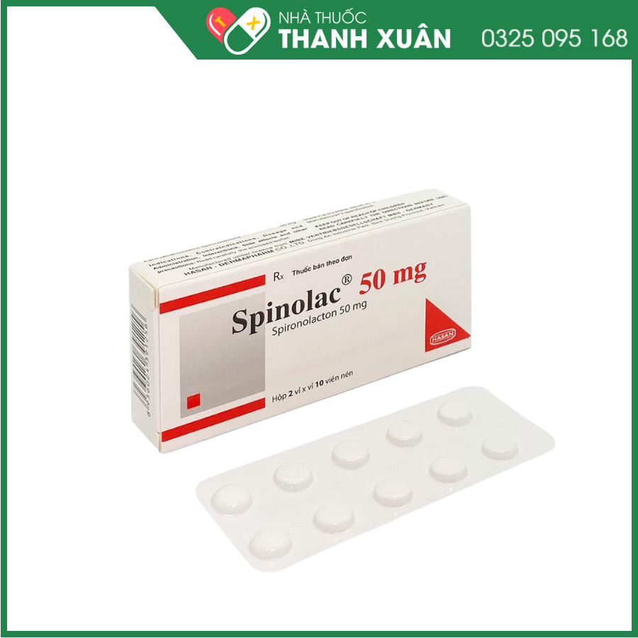 Spinolac 50mg điều trị suy tim sung huyết, hội chứng thận hư